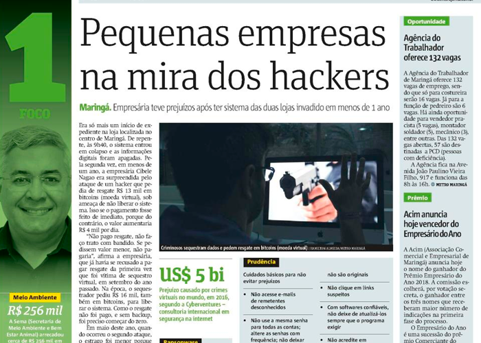 Pequenas empresas na mira dos hackers